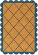 Modern Hand Tufted Wool Rug, Scalloped Border, Geometric Diamond Pattern,