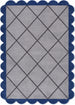Modern Hand Tufted Wool Rug, Scalloped Border, Geometric Diamond Pattern,