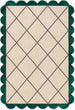 Modern Hand Tufted Wool Rug, Scalloped Border, Geometric Diamond Pattern,