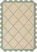 Modern Hand Tufted Wool Rug, Scalloped Border, Geometric Diamond Pattern,