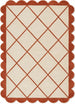 Modern Hand Tufted Wool Rug, Scalloped Border, Geometric Diamond Pattern,