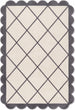 Modern Hand Tufted Wool Rug, Scalloped Border, Geometric Diamond Pattern,
