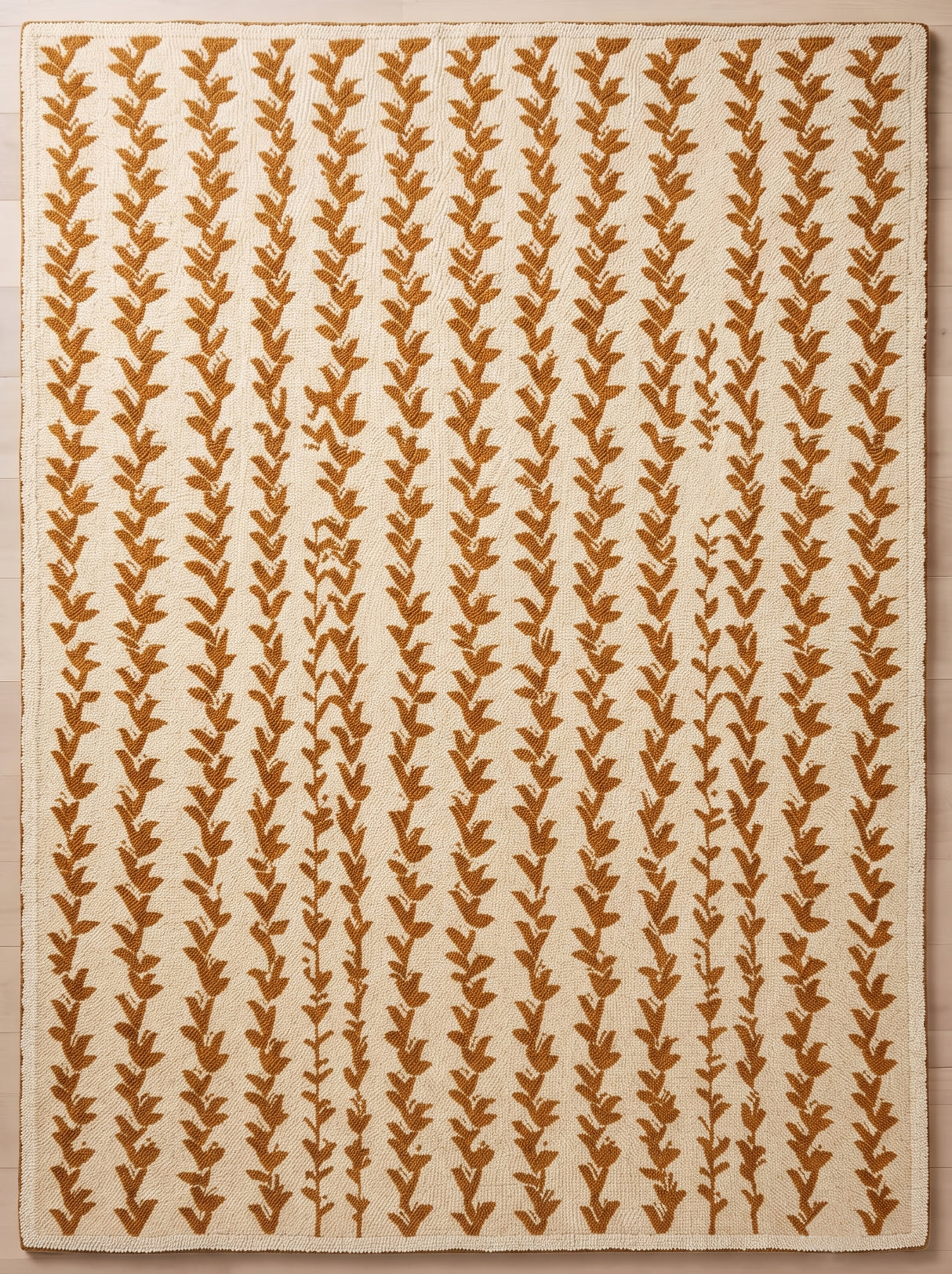 Hand-Tufted Wool Area Rug, Botanical Vine Pattern, Soft Thick Wool Carpet