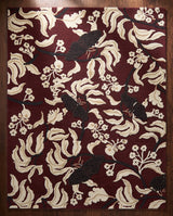 Hand Tufted Wool Rug, Floral Butterfly Botanical Pattern