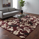 Hand Tufted Wool Rug, Floral Butterfly Botanical Pattern