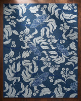 Hand Tufted Wool Rug, Floral Butterfly Botanical Pattern