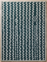 Hand-Tufted Wool Area Rug, Botanical Vine Pattern, Soft Thick Wool Carpet