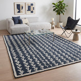 Hand-Tufted Wool Area Rug, Botanical Vine Pattern, Soft Thick Wool Carpet
