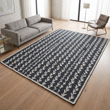 Hand-Tufted Wool Area Rug, Botanical Vine Pattern, Soft Thick Wool Carpet