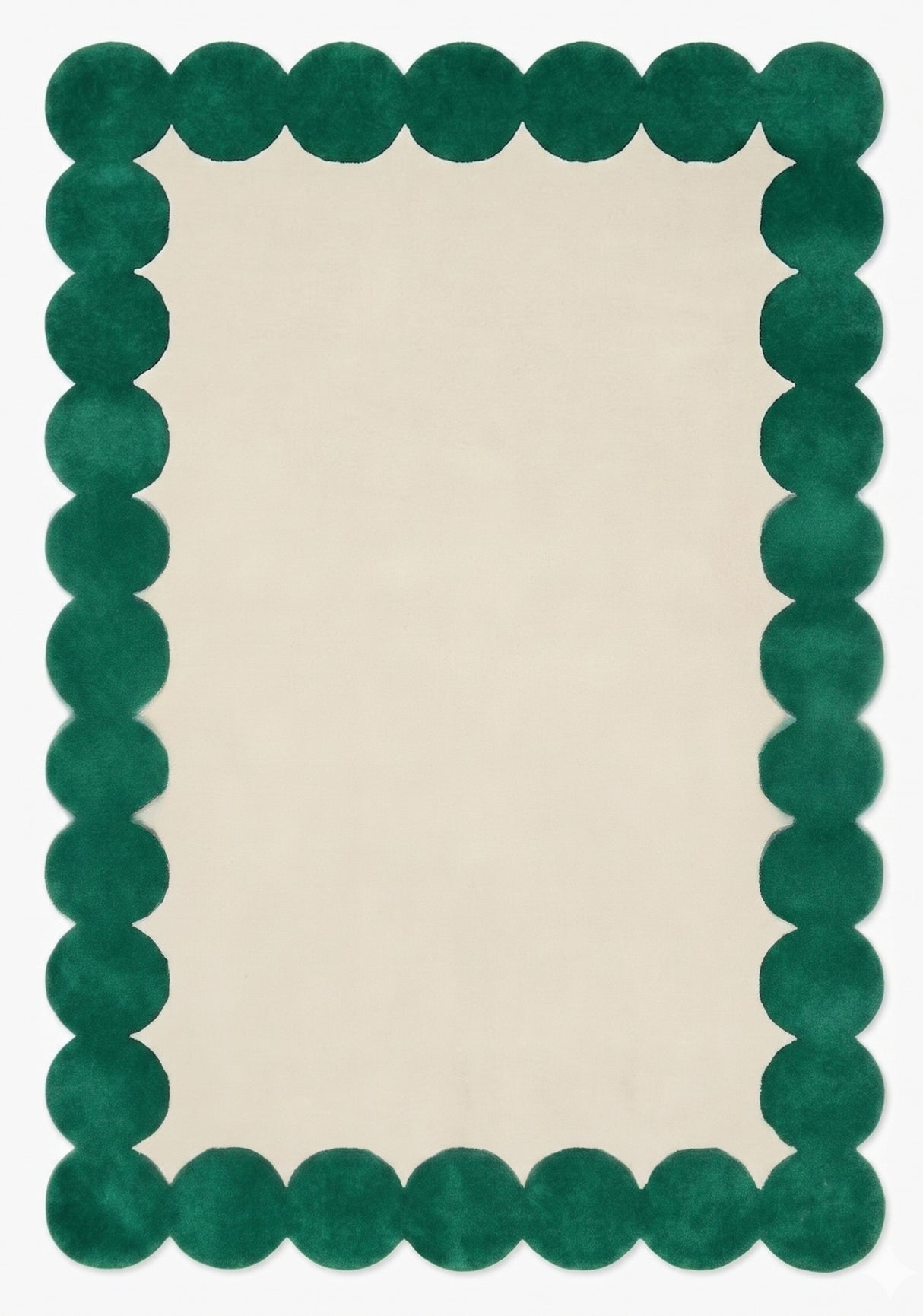 Hand-Tufted Scalloped Wool Area Rug | Modern Irregular Shape with Soft Plush Pile