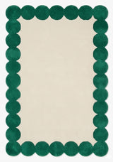 Hand-Tufted Scalloped Wool Area Rug | Modern Irregular Shape with Soft Plush Pile