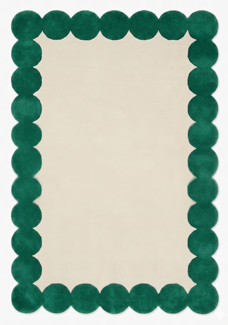 Hand-Tufted Scalloped Wool Area Rug | Modern Irregular Shape with Soft Plush Pile