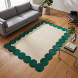 Hand-Tufted Scalloped Wool Area Rug | Modern Irregular Shape with Soft Plush Pile