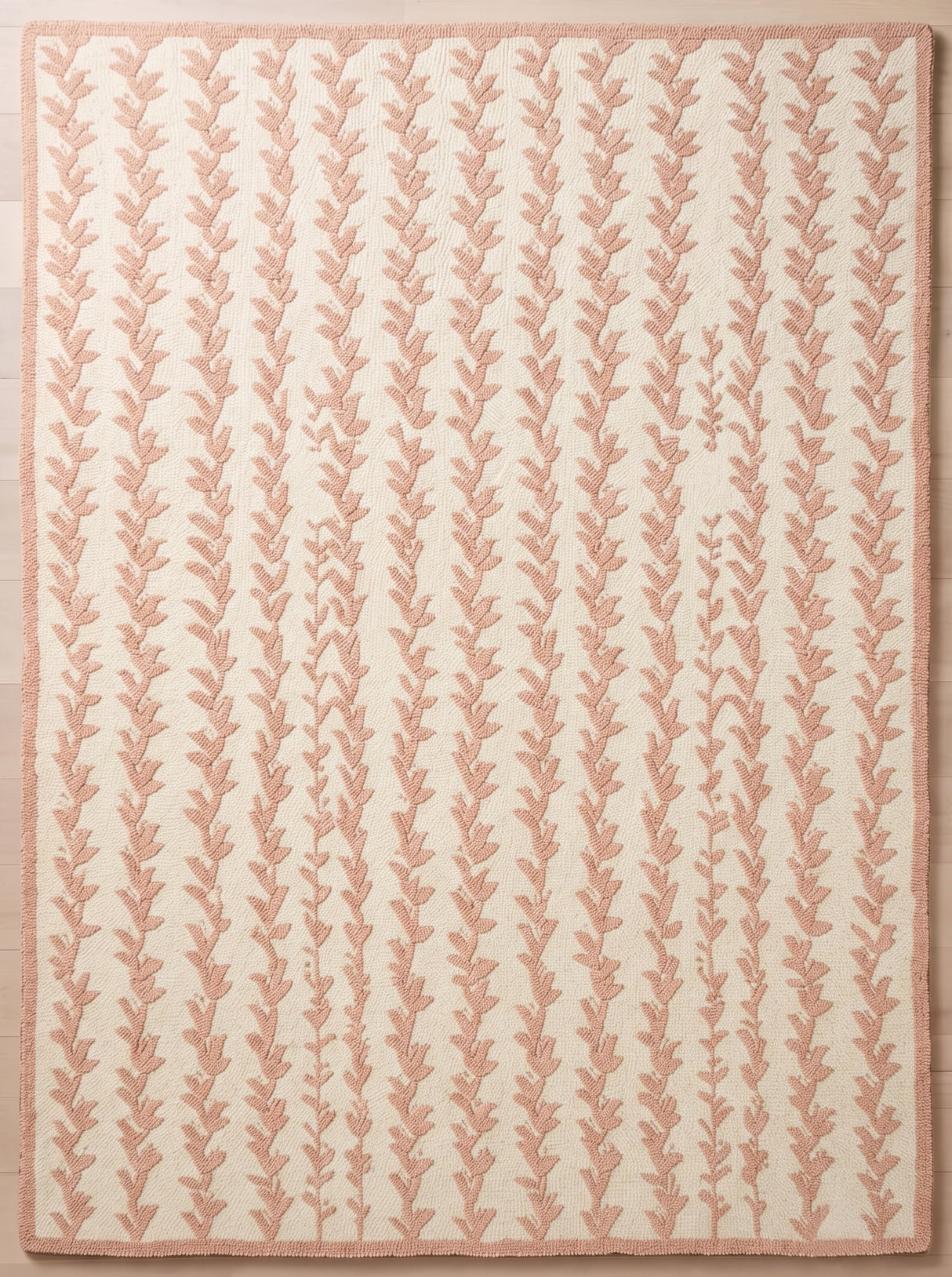 Hand-Tufted Wool Area Rug, Botanical Vine Pattern, Soft Thick Wool Carpet