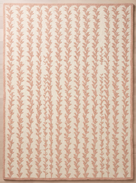 Hand-Tufted Wool Area Rug, Botanical Vine Pattern, Soft Thick Wool Carpet