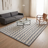 Hand-Tufted Wool Area Rug, Botanical Vine Pattern, Soft Thick Wool Carpet
