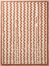Hand-Tufted Wool Area Rug, Botanical Vine Pattern, Soft Thick Wool Carpet