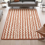 Hand-Tufted Wool Area Rug, Botanical Vine Pattern, Soft Thick Wool Carpet