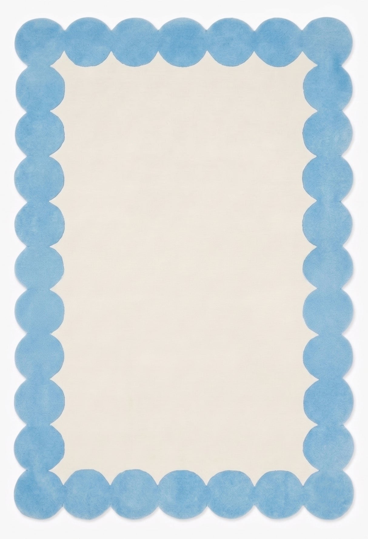 Hand-Tufted Scalloped Wool Area Rug | Modern Irregular Shape with Soft Plush Pile