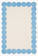 Hand-Tufted Scalloped Wool Area Rug | Modern Irregular Shape with Soft Plush Pile