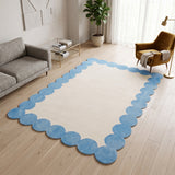 Hand-Tufted Scalloped Wool Area Rug | Modern Irregular Shape with Soft Plush Pile