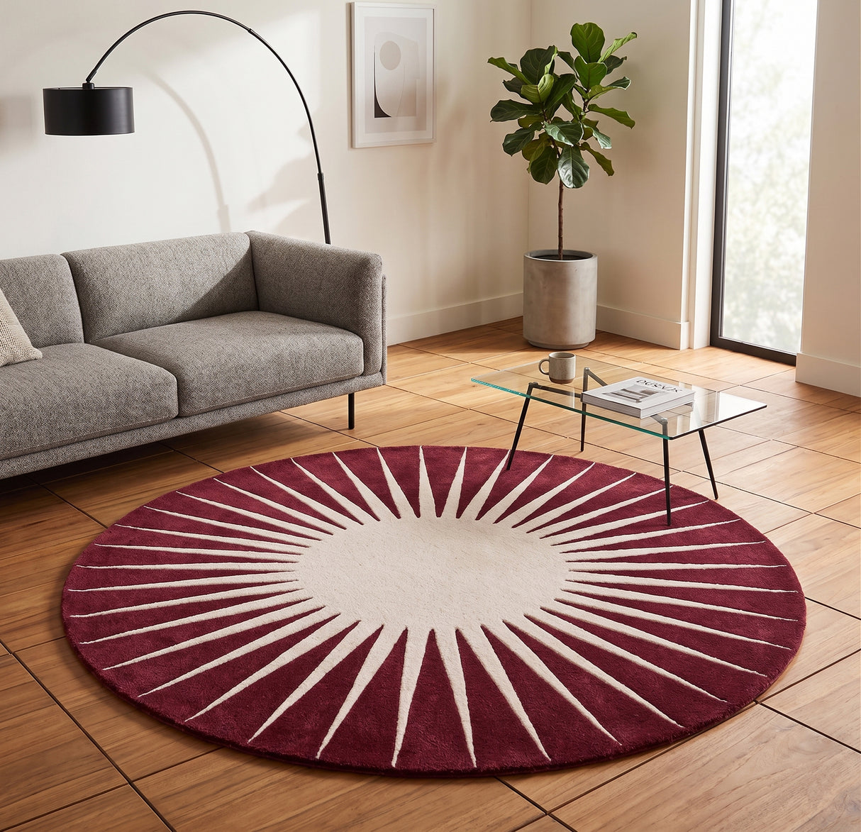 Modern Round Area Rug – Hand-Tufted with 100% New Zealand Wool