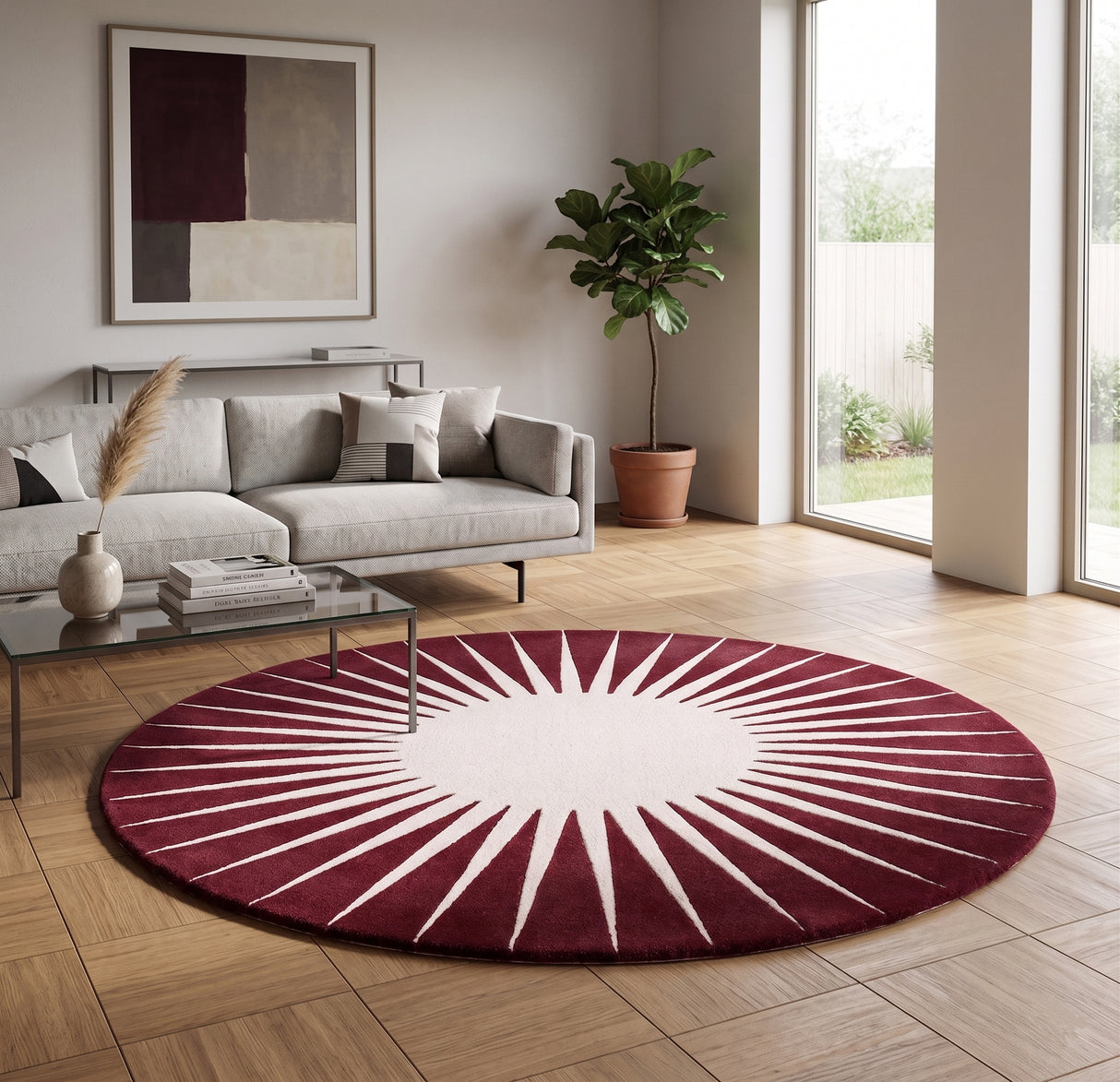 Modern Round Area Rug – Hand-Tufted with 100% New Zealand Wool
