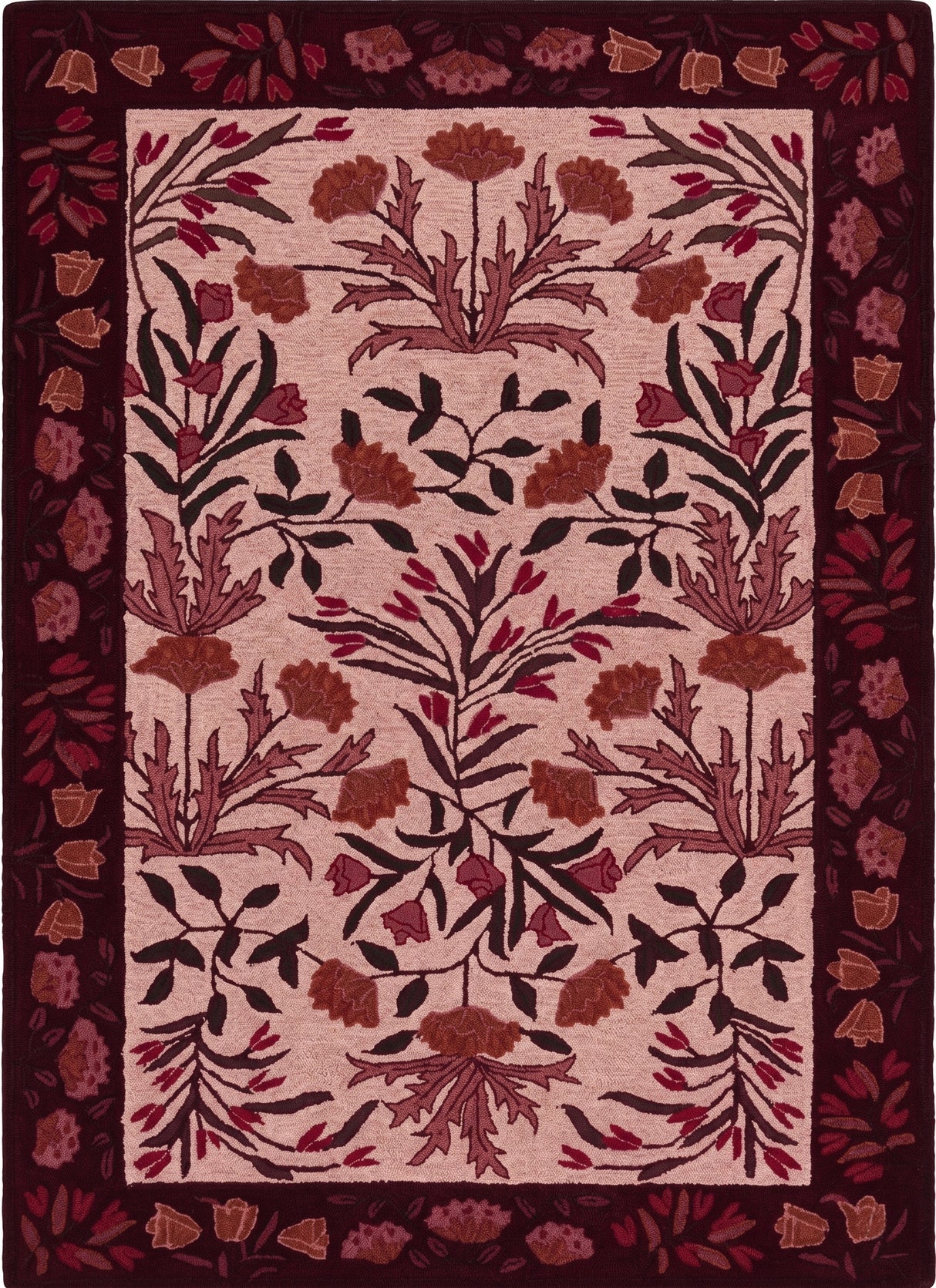 Hand-Tufted Adeline Wool Rug with Traditional Floral Tulip Design