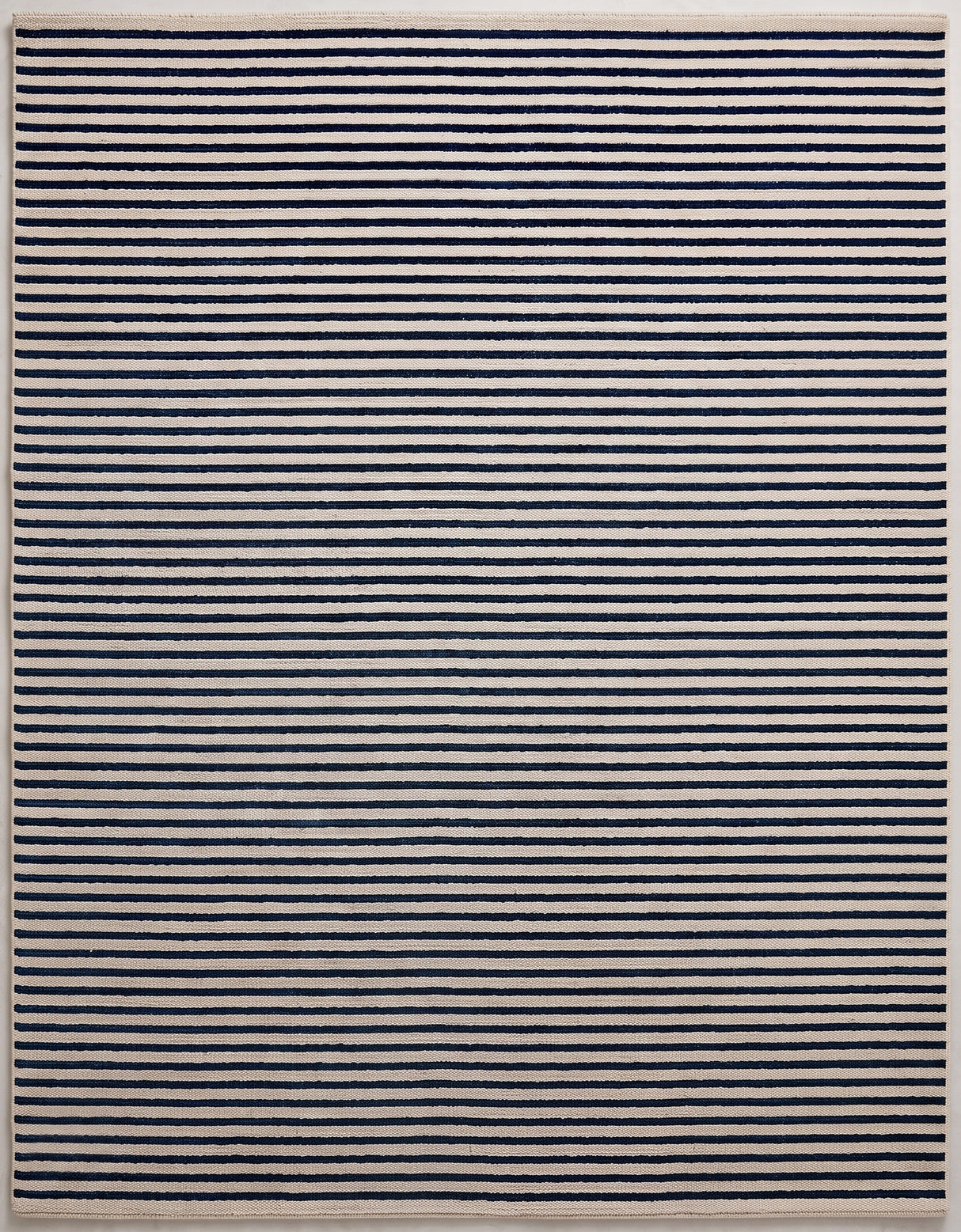 Modern Hand Tufted Wool Rug, Thin Striped Pattern, Soft Wool Carpet