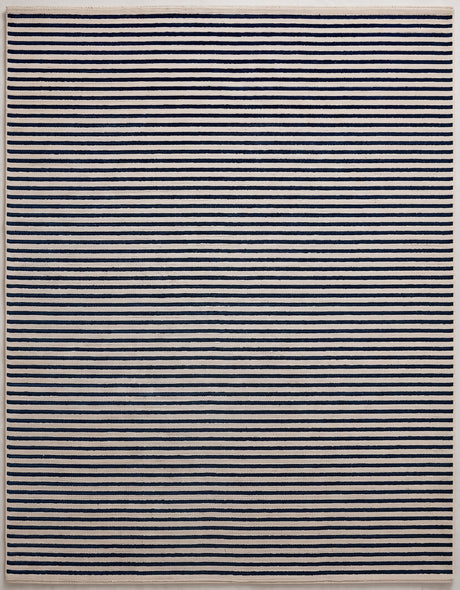 Modern Hand Tufted Wool Rug, Thin Striped Pattern, Soft Wool Carpet