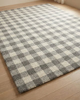 Handmade Checkered Area Rug, 100% New Zealand Wool