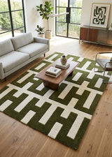 Modern Collection Hand-Tufted Wool Rug, Soft Plush Handmade Carpet