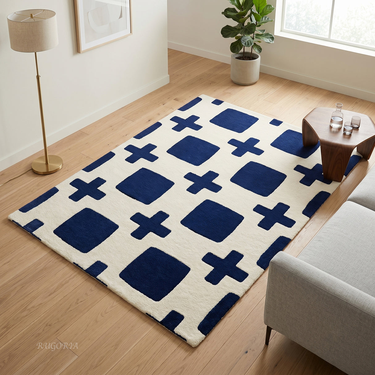 Modern Collection Hand-Tufted Wool Rug, Soft Plush Handmade Carpet