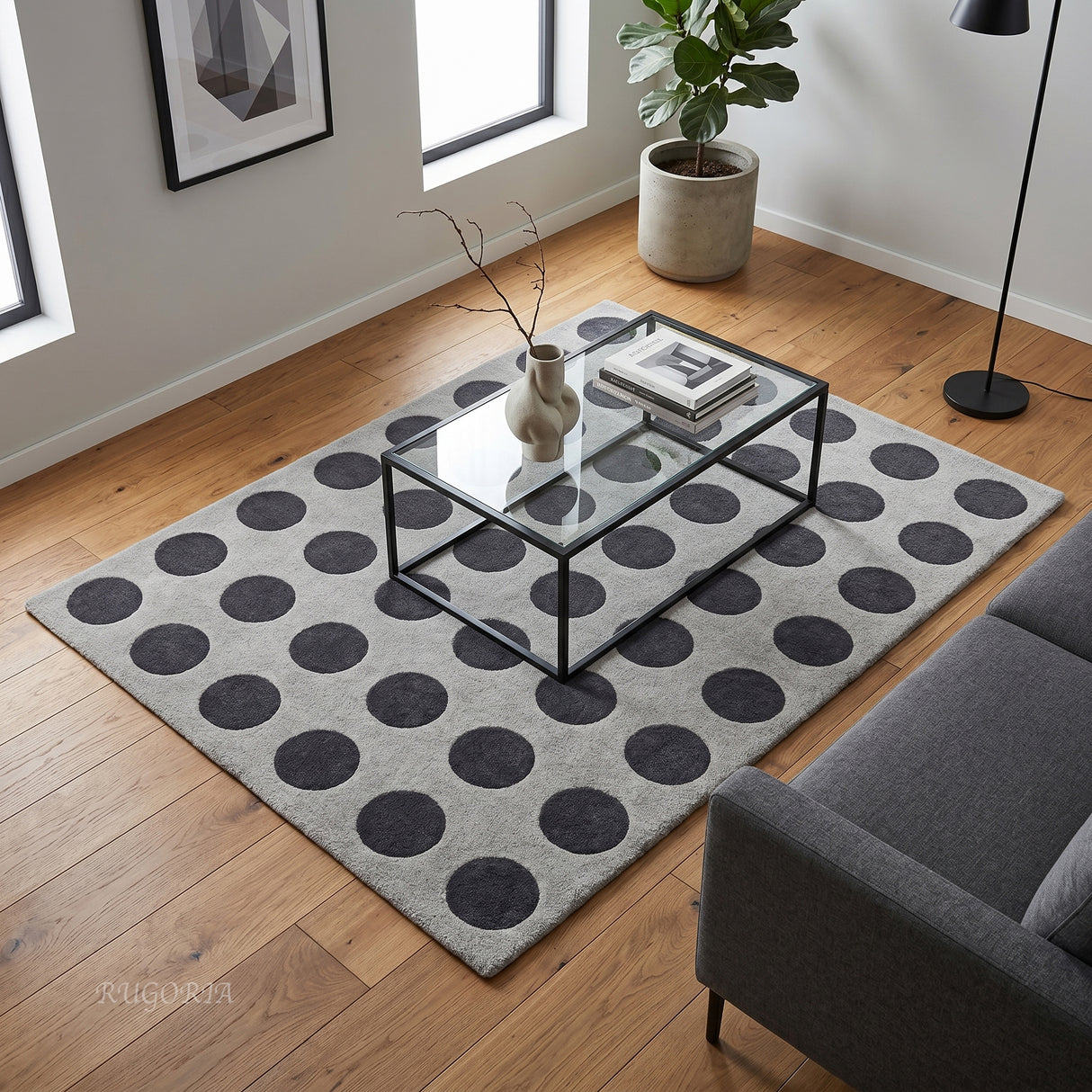 Modern Collection Hand-Tufted Wool Rug, Soft Plush Handmade Carpet