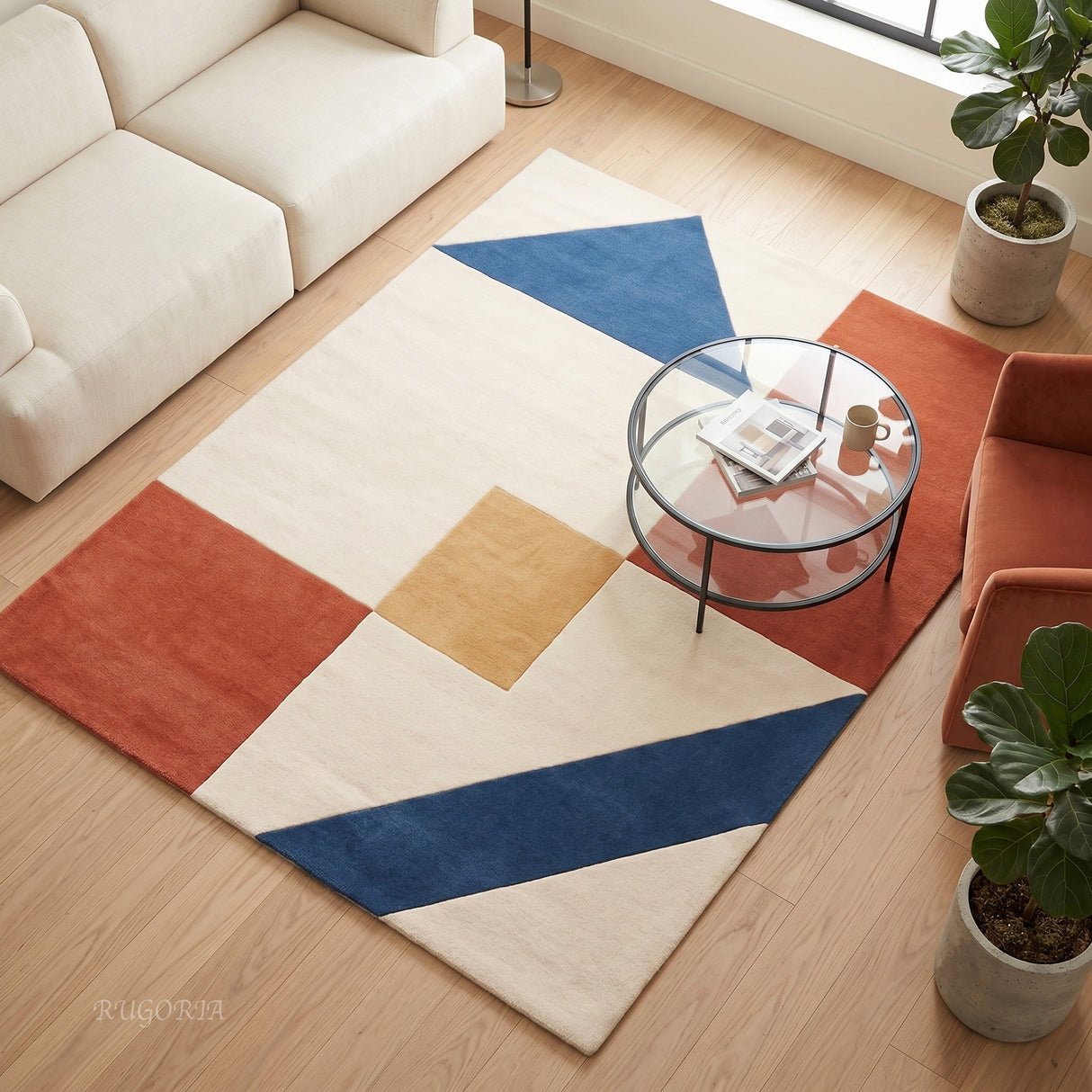 Modern Collection Hand-Tufted Wool Rug, Soft Plush Handmade Carpet