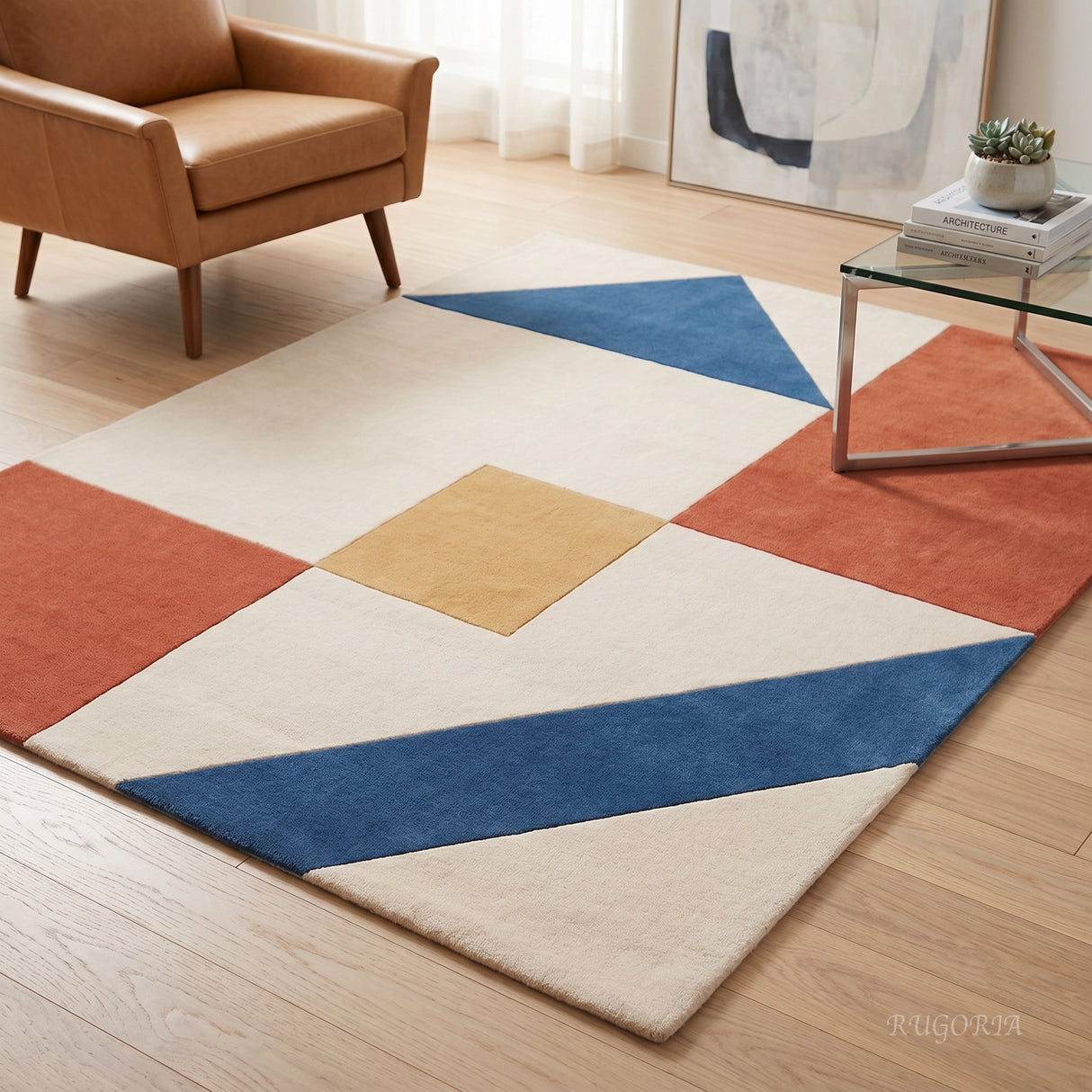Modern Collection Hand-Tufted Wool Rug, Soft Plush Handmade Carpet