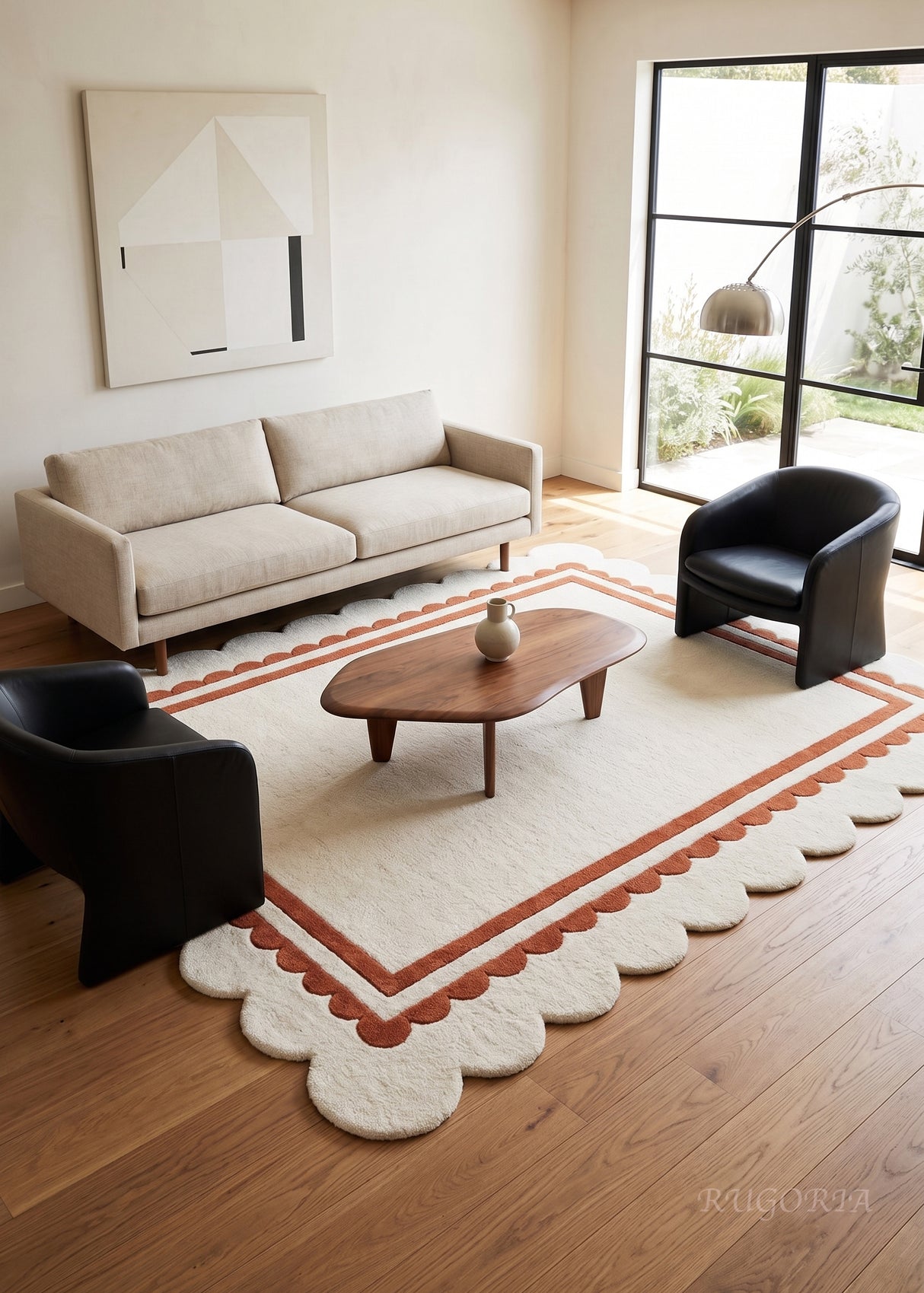 Modern Collection Hand-Tufted Wool Rug, Soft Plush Handmade Carpet
