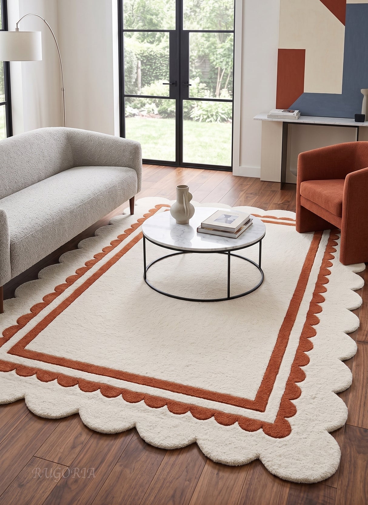 Modern Collection Hand-Tufted Wool Rug, Soft Plush Handmade Carpet