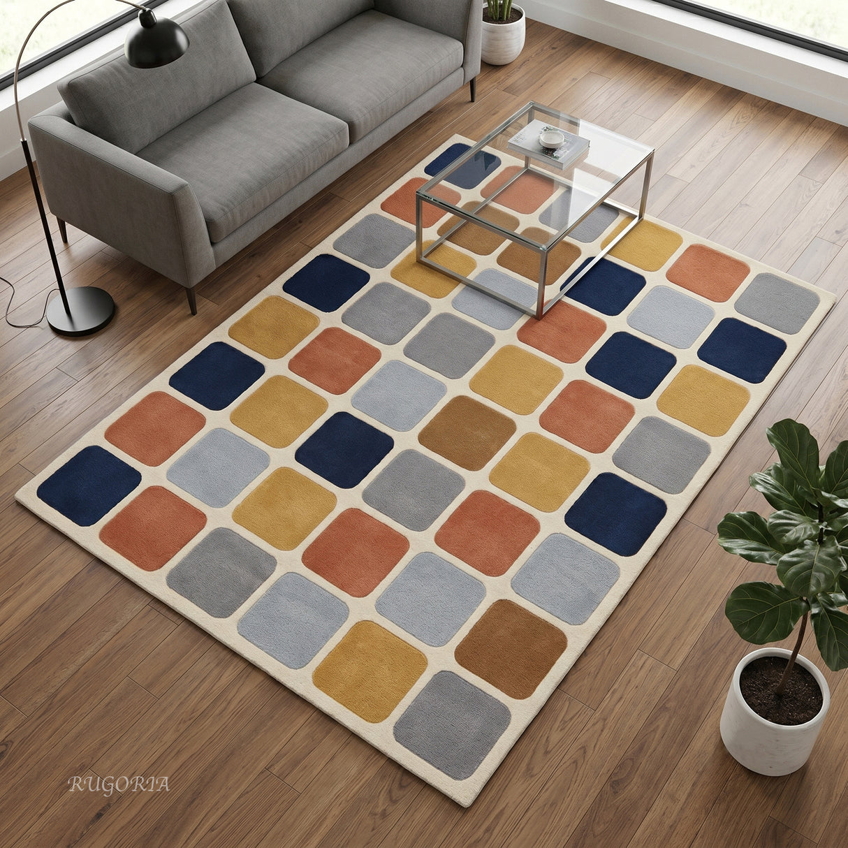 Modern Collection Hand-Tufted Wool Rug, Soft Plush Handmade Carpet