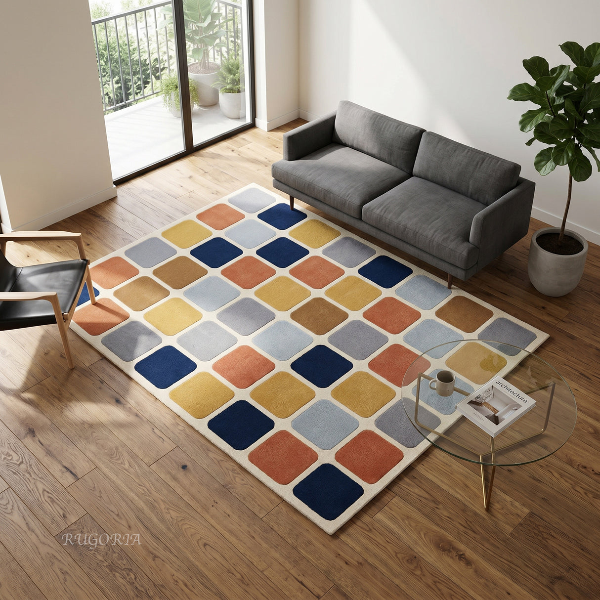 Modern Collection Hand-Tufted Wool Rug, Soft Plush Handmade Carpet