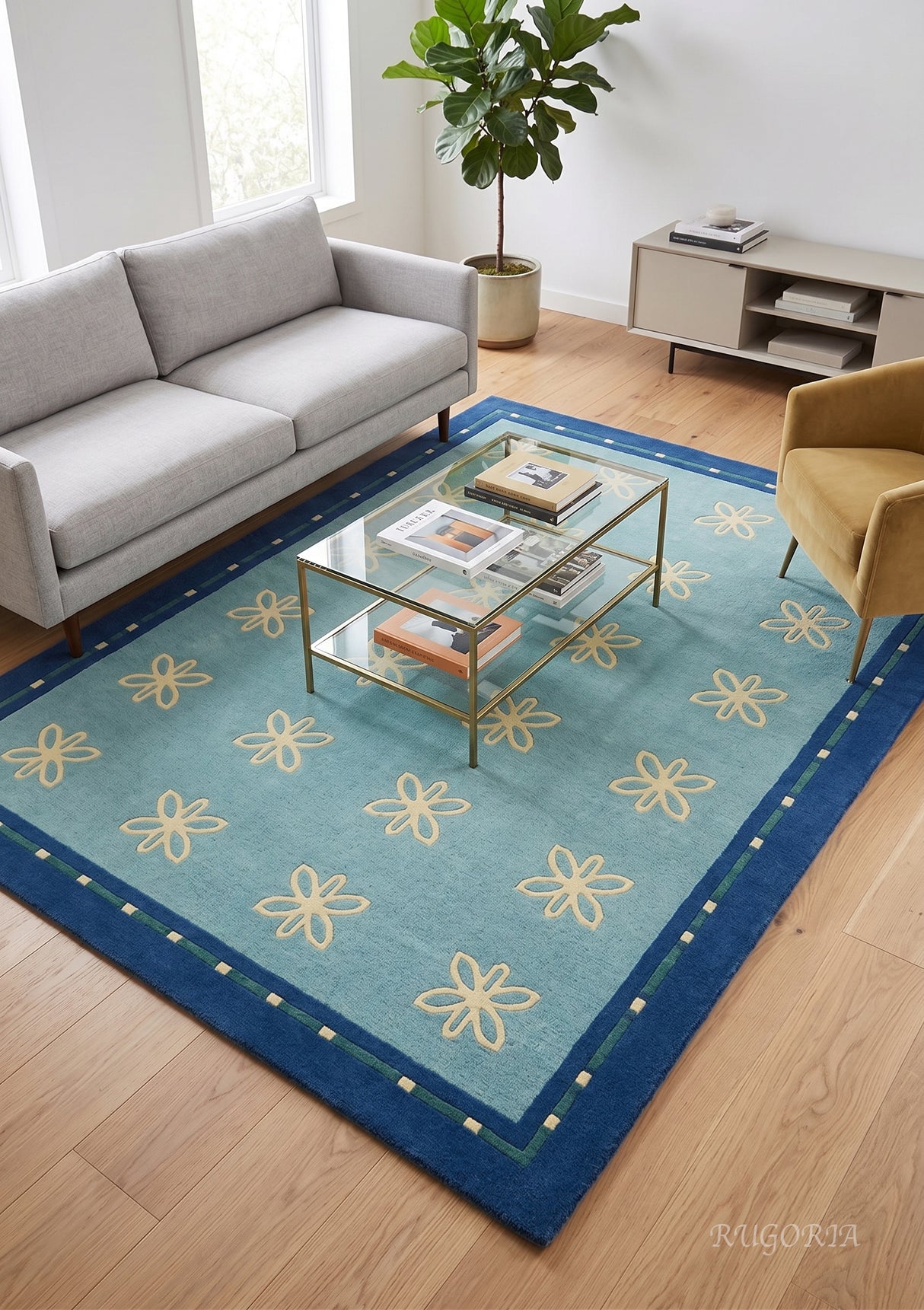 Modern Collection Hand-Tufted Wool Rug, Soft Plush Handmade Carpet