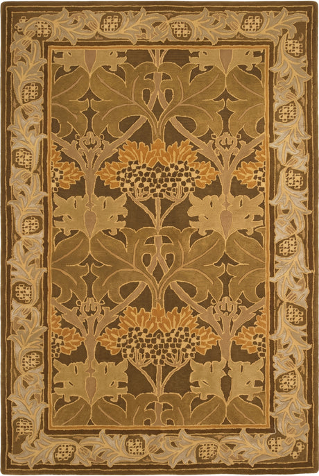Handmade W Morris Traditional Oriental 100% Wool Area Rug