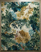 Hand-Tufted Wool & Viscose Rug, Nature-Inspired Tree & Bird Botanical Design