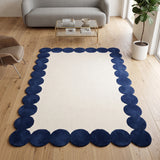 Hand-Tufted Scalloped Wool Area Rug | Modern Irregular Shape with Soft Plush Pile