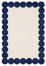 Hand-Tufted Scalloped Wool Area Rug | Modern Irregular Shape with Soft Plush Pile