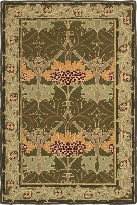 Handmade W Morris Traditional Oriental 100% Wool Area Rug