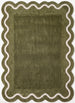 Modern Hand Tufted Wool Rug | Handmade Scalloped Border Carpet