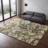 Hand Tufted Wool Rug, Floral Butterfly Botanical Pattern