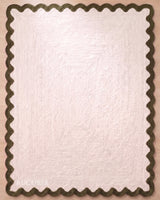 Handwoven Jute Rug with Scalloped Border, Natural Fiber Indoor Rug