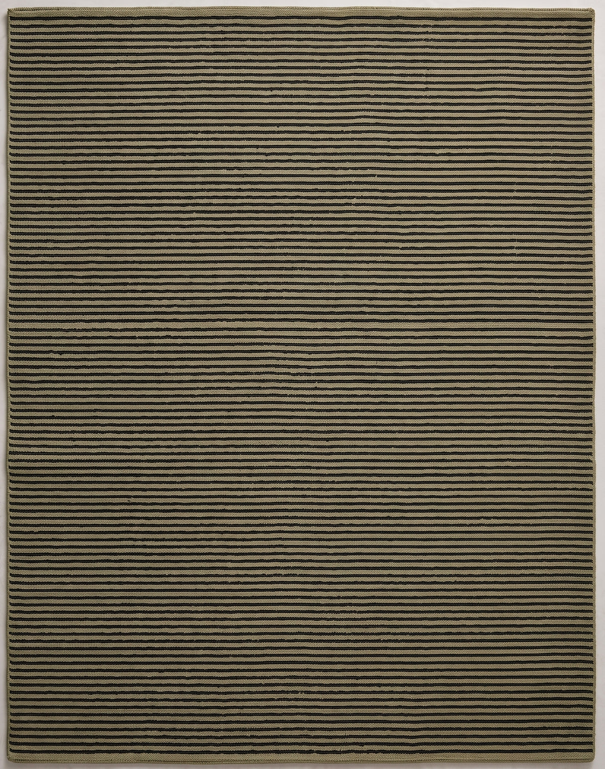 Modern Hand Tufted Wool Rug, Thin Striped Pattern, Soft Wool Carpet
